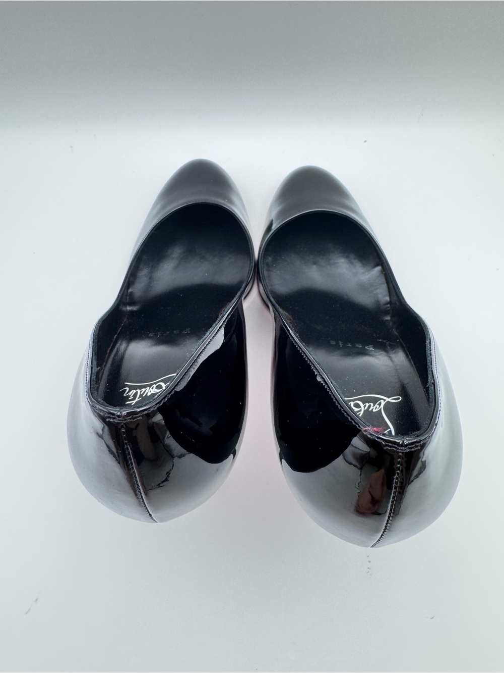 Christian Louboutin Dolly Pump 85 Black Patent Red Sole Heels EU 36.5 - Picture 7 of 9